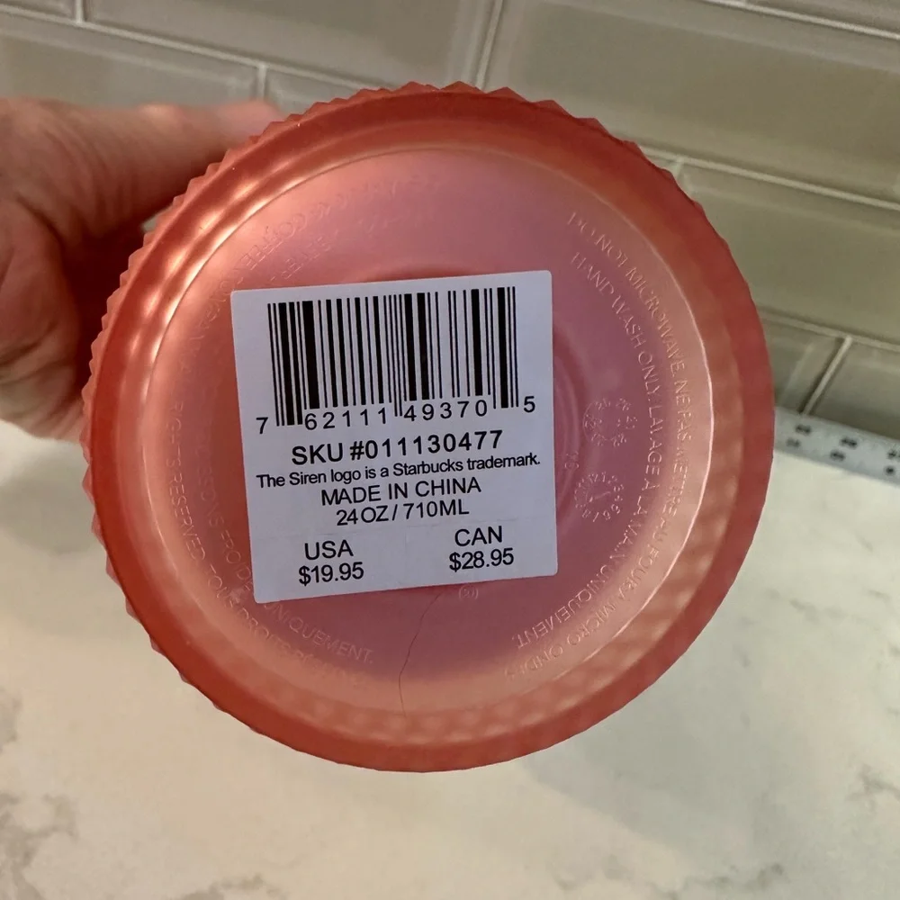 Starbucks‎ 2022 PINK LEMONADE JELLY STUDDED 24oz SOFT TOUCH Tumbler Cold Cup NEW